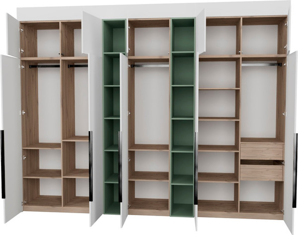 Изображение товара Шкаф Рэйгрупп Рэй S274-В16-2-EBZ В16-2 (дуб элисон/белый премиум/зеленый самшит)