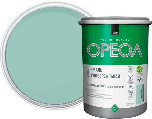 Изображение товара Эмаль Ореол Акриловая глянцевая (1кг, ментоловый)