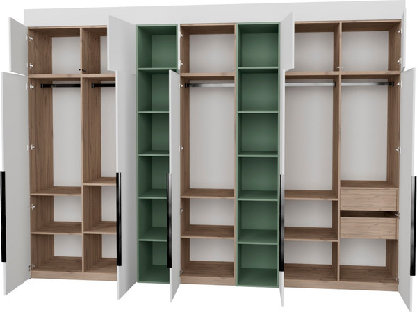 Изображение товара Шкаф Рэйгрупп Рэй S274-В17-2-EBZ В17-2 (дуб элисон/белый премиум/зеленый самшит)