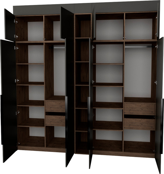 Изображение товара Шкаф Рэйгрупп Рэй S262-В10-3-WKW В10-3 (дуб веллингтон/кобальт)