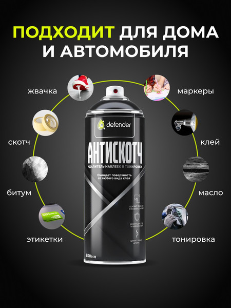Изображение товара Очиститель кузова Defender Auto Антискотч удалитель наклеек / 10416 (210мл)