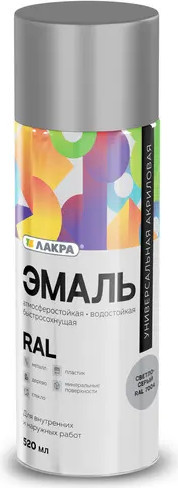 Изображение товара Эмаль Лакра RAL 7004 (520мл, светло-серый)