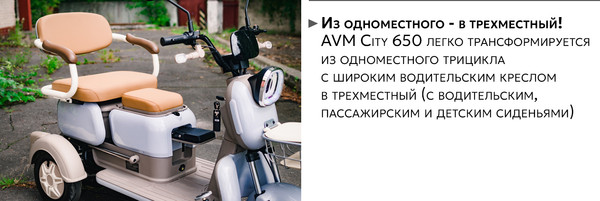 Изображение товара Электроскутер AVM CITY 650 (серый)