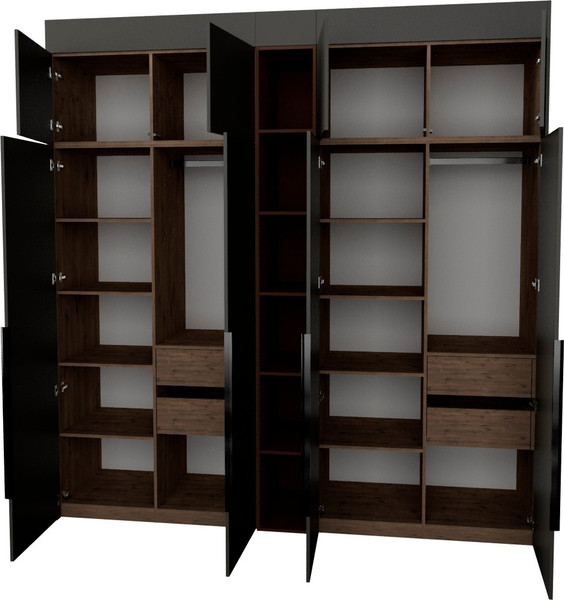 Изображение товара Шкаф Рэйгрупп Рэй S274-В10-3-WKL В10-3 (дуб веллингтон/кобальт/античная латунь)