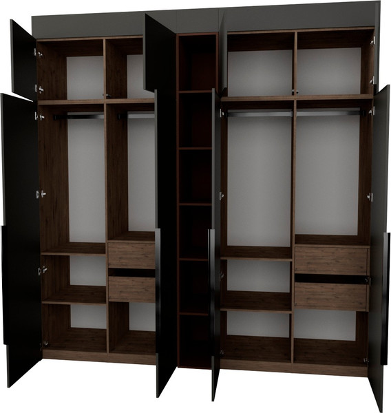 Изображение товара Шкаф Рэйгрупп Рэй S274-В10-3-WKL В10-3 (дуб веллингтон/кобальт/античная латунь)