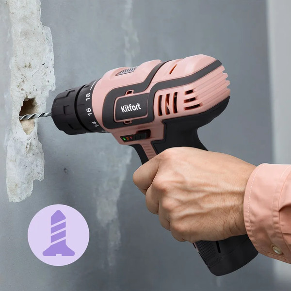 Изображение товара Аккумуляторная дрель-шуруповерт Kitfort КТ-6493