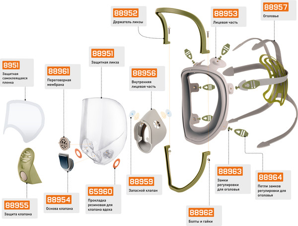 Изображение товара Защитная маска Jeta Safety 8950-L (без фильтра)