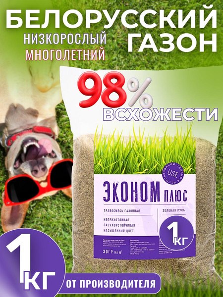 Изображение товара Семена газонной травы Зеленая Русь ЭкономПлюс (1кг)