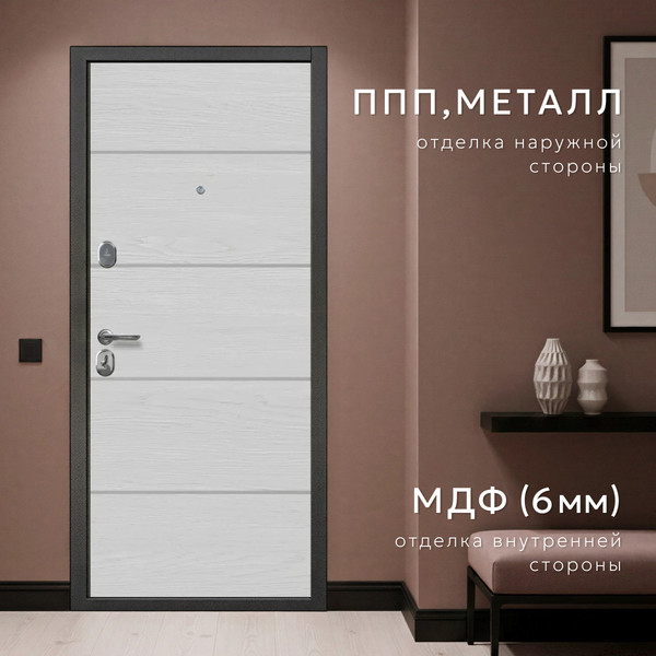 Изображение товара Входная дверь Guard МСТ-2 96x205 левая (антик серебро/акация)