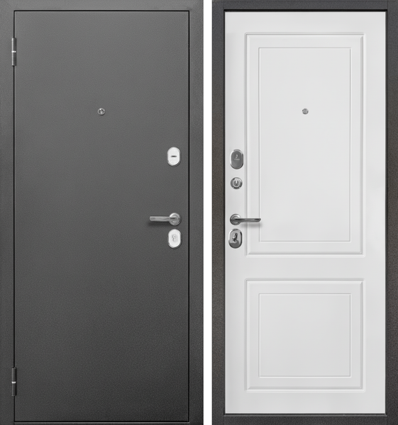 Изображение товара Входная дверь Guard МС-1 86x205 левая (антик серебро/белый матовый)