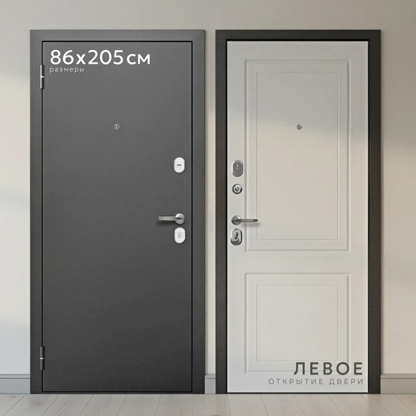 Изображение товара Входная дверь Guard МС-1 86x205 левая (антик серебро/белый матовый)