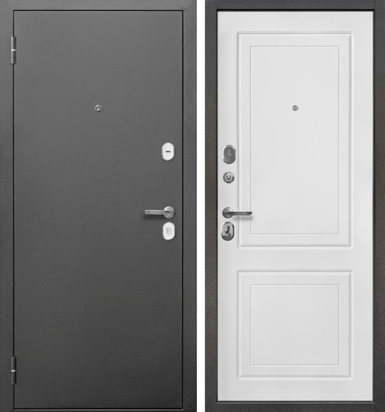 Изображение товара Входная дверь Guard МС-1 96x205 левая (антик серебро/белый матовый)
