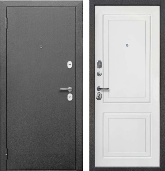 Изображение товара Входная дверь Guard МС-1 96x205 левая (антик серебро/белый матовый)