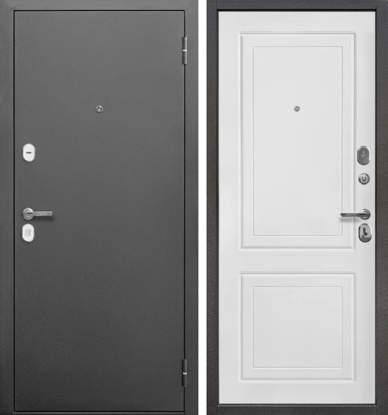 Изображение товара Входная дверь Guard МС-1 96x205 правая (антик серебро/белый матовый)