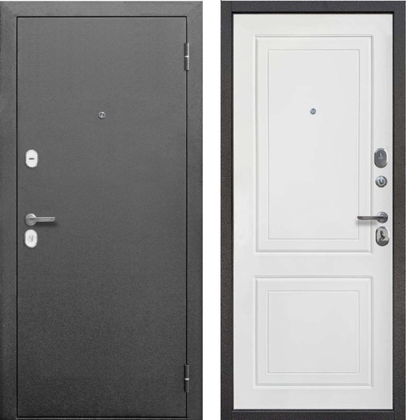 Изображение товара Входная дверь Guard МС-1 96x205 правая (антик серебро/белый матовый)