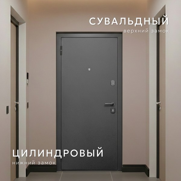 Изображение товара Входная дверь Guard М-3 86x205 левая (антик серебро/белый матовый)