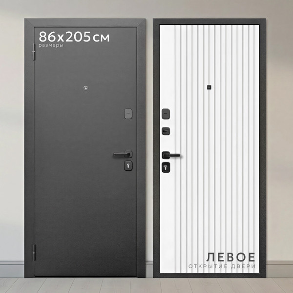Изображение товара Входная дверь Guard М-3 86x205 левая (антик серебро/белый матовый)