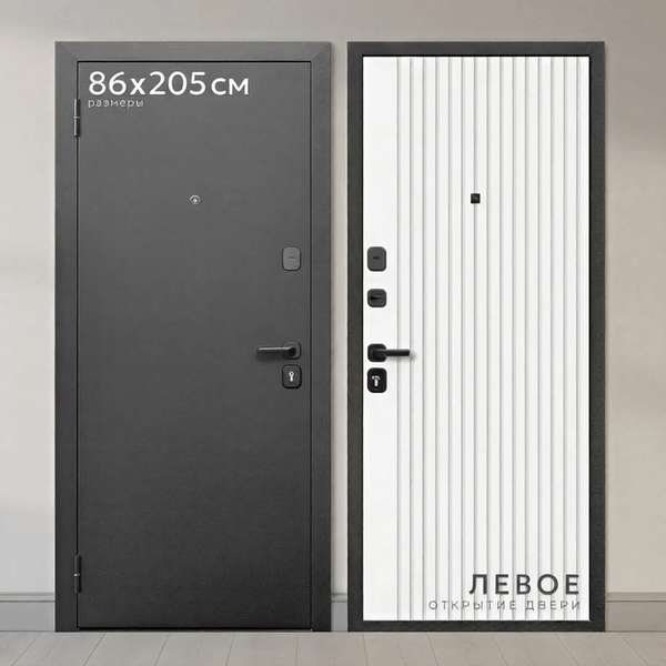 Изображение товара Входная дверь Guard М-3 86x205 левая (антик серебро/белый матовый)