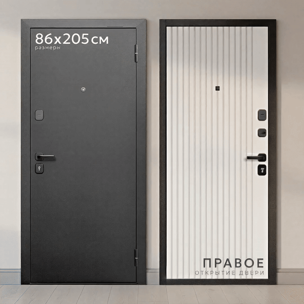 Изображение товара Входная дверь Guard М-3 86x205 правая (антик серебро/белый матовый)