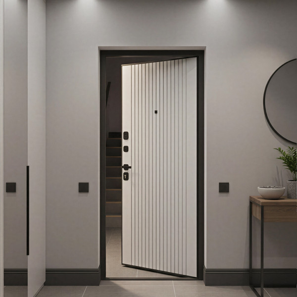 Изображение товара Входная дверь Guard М-3 96x205 левая (антик серебро/белый матовый)