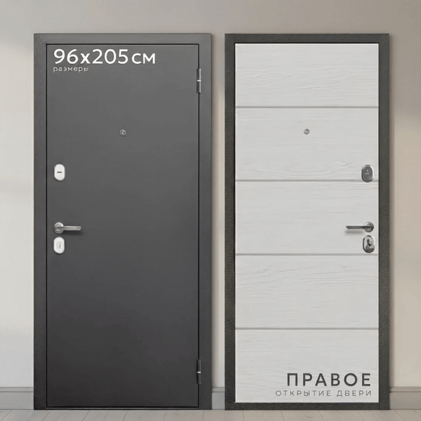 Изображение товара Входная дверь Guard М-3 96x205 левая (антик серебро/белый матовый)