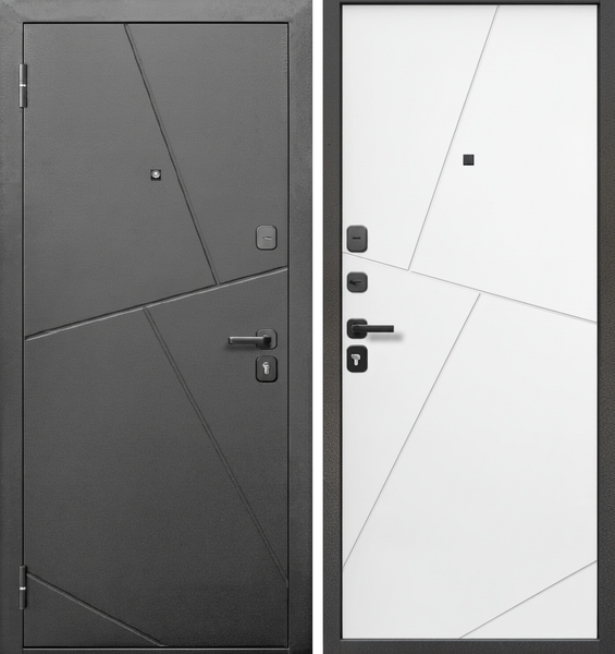 Изображение товара Входная дверь Guard М-5 86x205 левая (букле графит/белый матовый)