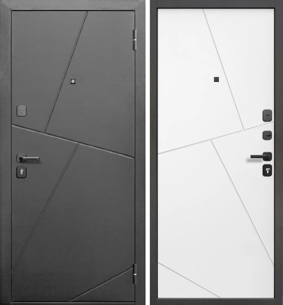 Изображение товара Входная дверь Guard М-5 86x205 правая (букле графит/белый матовый)