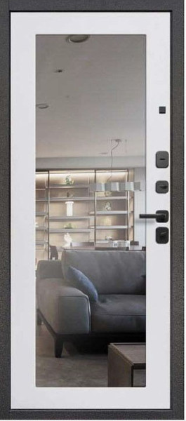 Изображение товара Входная дверь Guard МПП-20 86x205 правая (черный эксимер/белый матовый)