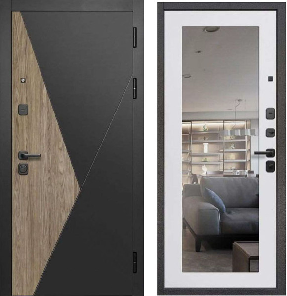 Изображение товара Входная дверь Guard МПП-20 86x205 правая (черный эксимер/белый матовый)