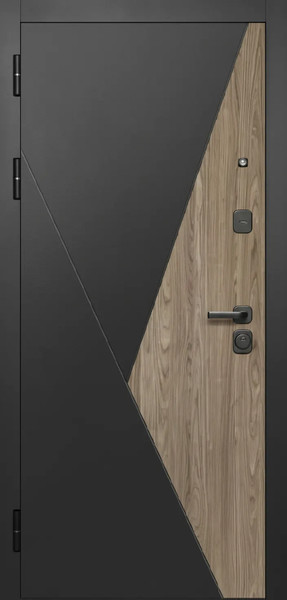 Изображение товара Входная дверь Guard МПП-20 96x205 левая (черный эксимер/белый матовый)