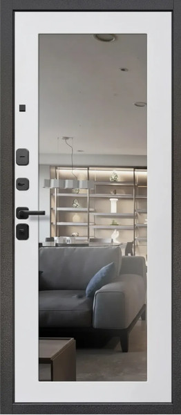 Изображение товара Входная дверь Guard МПП-20 96x205 левая (черный эксимер/белый матовый)