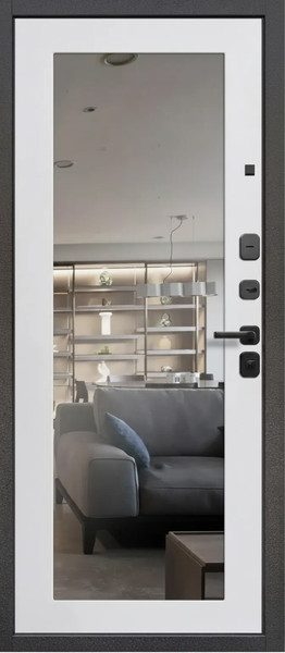 Изображение товара Входная дверь Guard МПП-20 96x205 правая (черный эксимер/белый матовый)