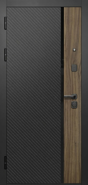 Изображение товара Входная дверь Guard МПП-22 86x205 левая (черный эксимер лакобель/белый матовый)