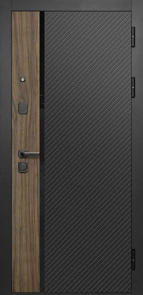 Изображение товара Входная дверь Guard МПП-22 86x205 правая (черный эксимер/белый матовый)