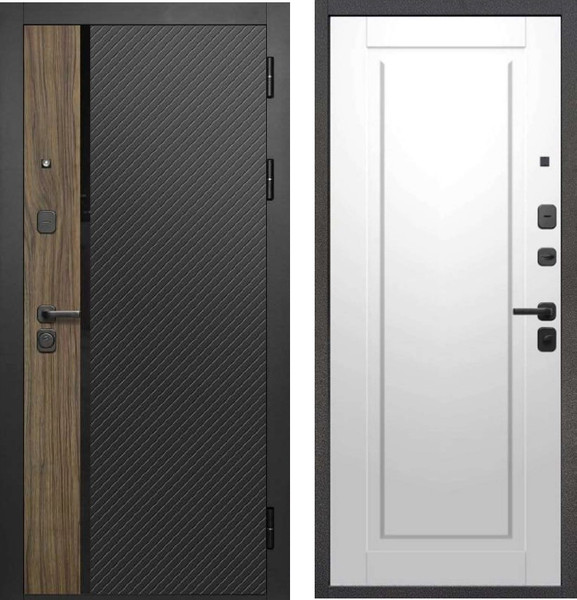 Изображение товара Входная дверь Guard МПП-22 86x205 правая (черный эксимер/белый матовый)