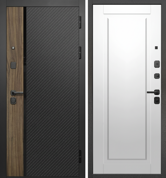 Изображение товара Входная дверь Guard МПП-22 86x205 правая (черный эксимер/белый матовый)