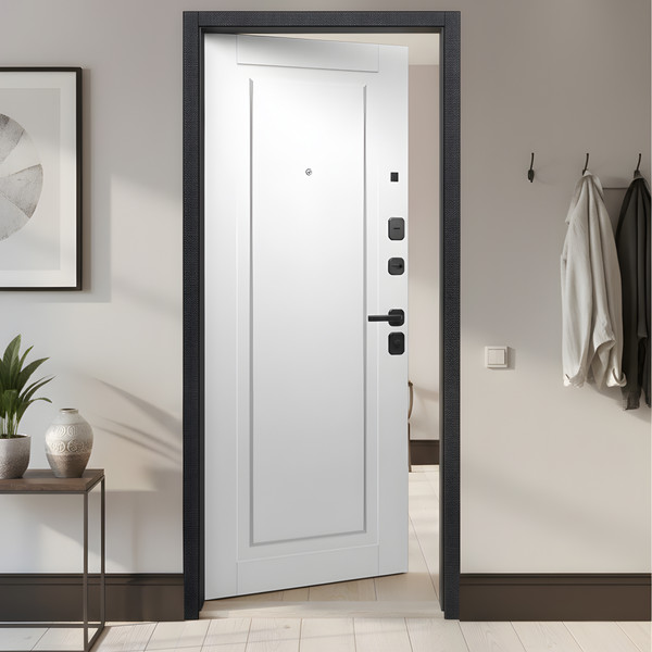 Изображение товара Входная дверь Guard МПП-22 96x205 правая (черный эксимер/белый матовый)