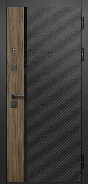 Изображение товара Входная дверь Guard МПП-22 96x205 правая (черный эксимер/белый матовый)