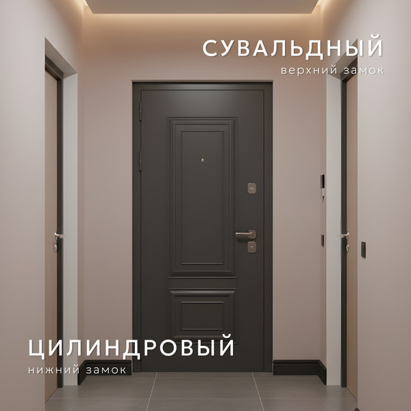 Изображение товара Входная дверь Guard МПТ-28 86x205 левая (муар 7024/белый матовый)