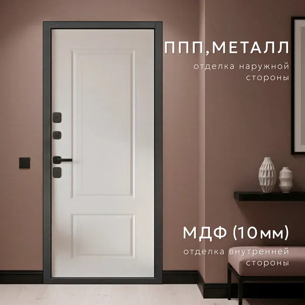 Изображение товара Входная дверь Guard МПТ-28 96x205 левая (муар 7024/белый матовый)