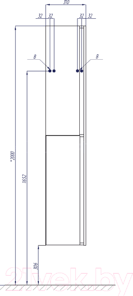Изображение товара Шкаф-пенал для ванной Акватон Рене (1A222003NRC80)