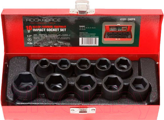 Изображение товара Набор головок слесарных RockForce RF-4101-5MPB