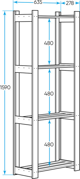 Изображение товара Этажерка Mio Tesoro Эко 635x278x1590 / 2.14.21.001.18 (белый)