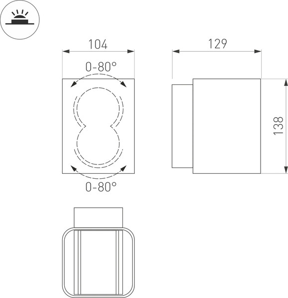 Изображение товара Бра уличное Arlight LGD-Wall-Vario-J2R-12W Warm White / 022002