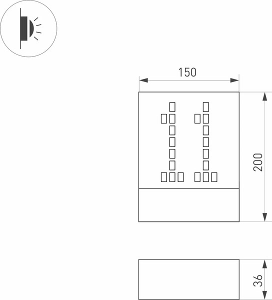 Изображение товара Бра уличное Arlight LGD-SIGN-WALL-S150x200-3W Warm3000 RS / 030022