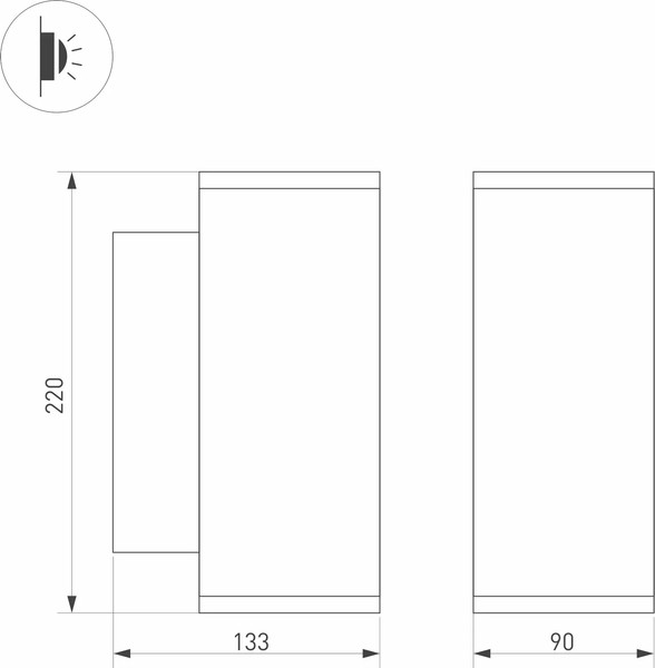 Изображение товара Бра уличное Arlight LGD-FORMA-WALL-TWIN-R90-2x12W Day4000 GR / 032573