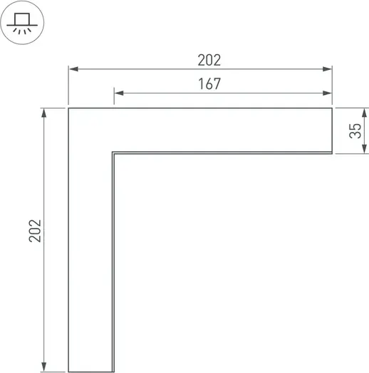 Изображение товара Угол профиля для светодиодной ленты Arlight SL-LINIA65-F внутренний / 030124