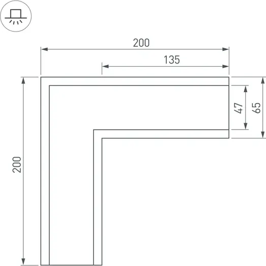 Изображение товара Угол профиля для светодиодной ленты Arlight SL-LINIA65-F / 030126