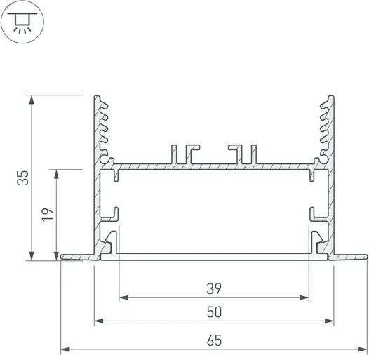 Изображение товара Угол профиля для светодиодной ленты Arlight SL-LINIA65-F / 030126
