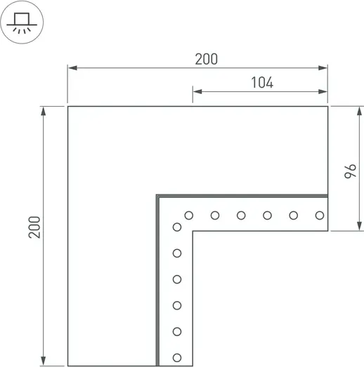 Изображение товара Угол профиля для светодиодной ленты Arlight SL-LINIA55-FANTOM-EDGE внутренний / 030136